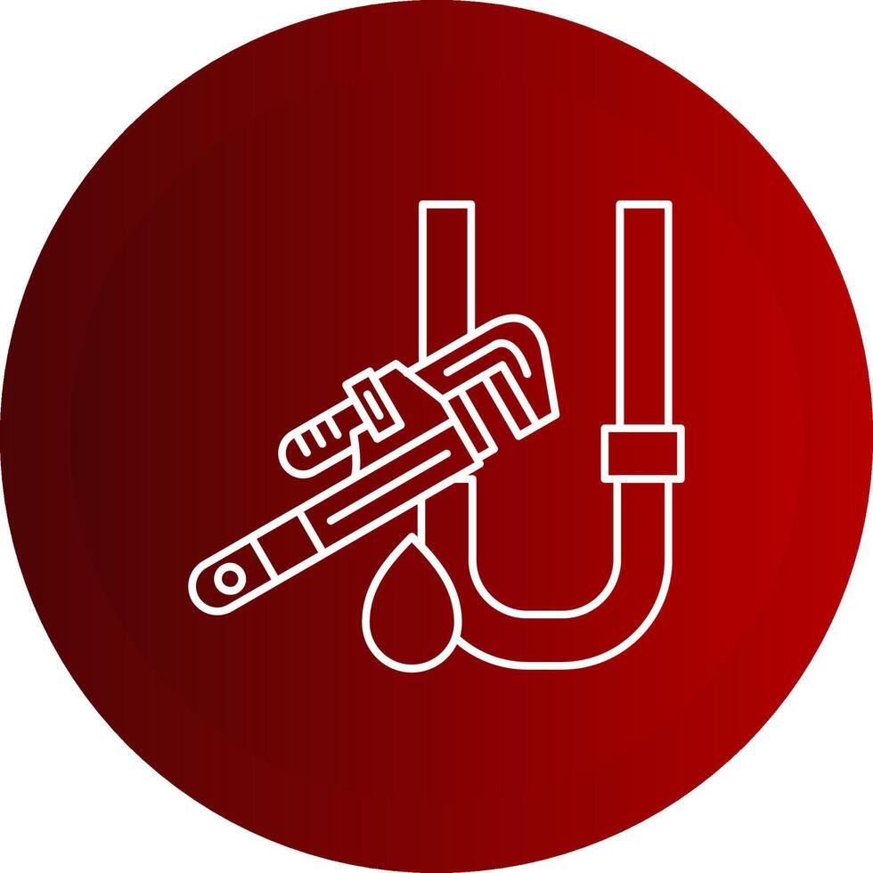 Pipe Repair Line Button Icon vector