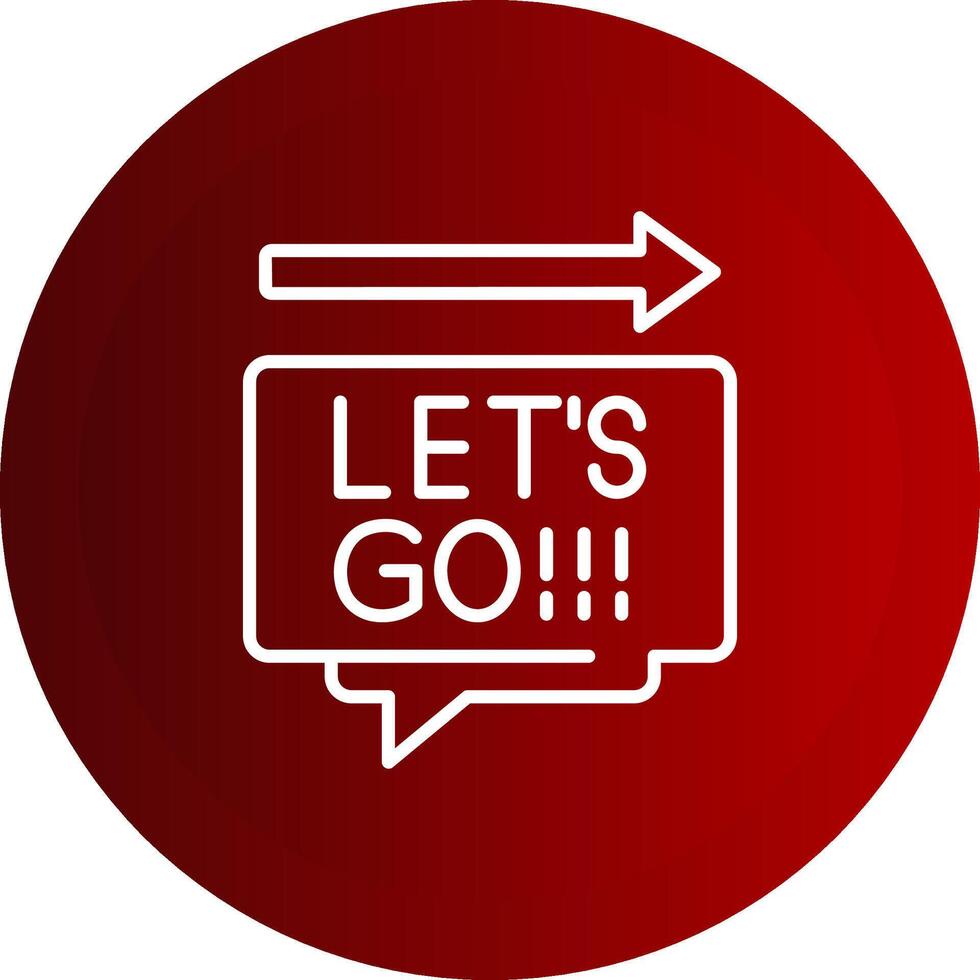 Lets Go Line Button Icon vector