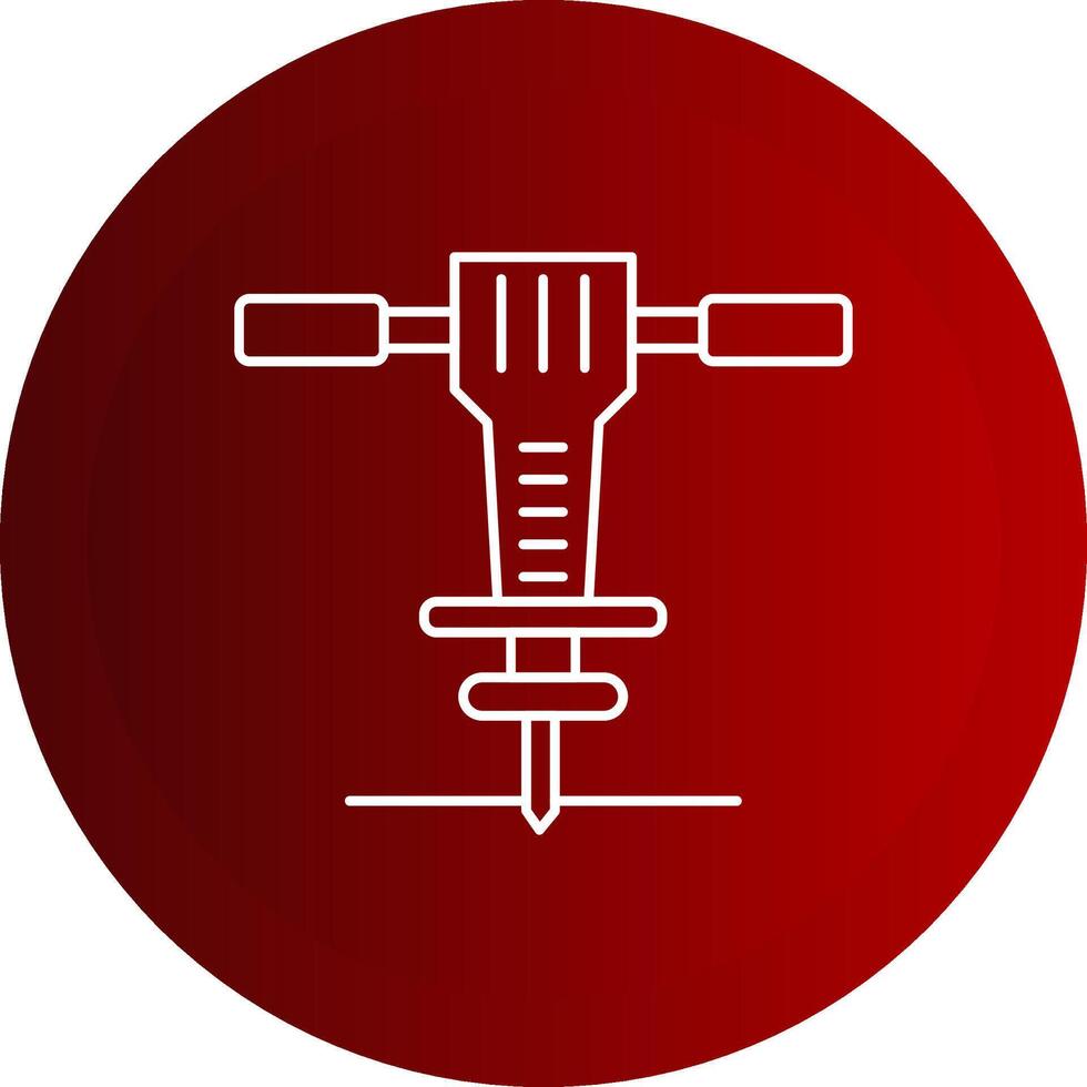 Jackhammer Line Button Icon vector