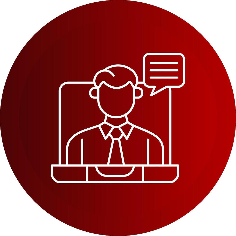 Virtual Meeting Line Button Icon vector