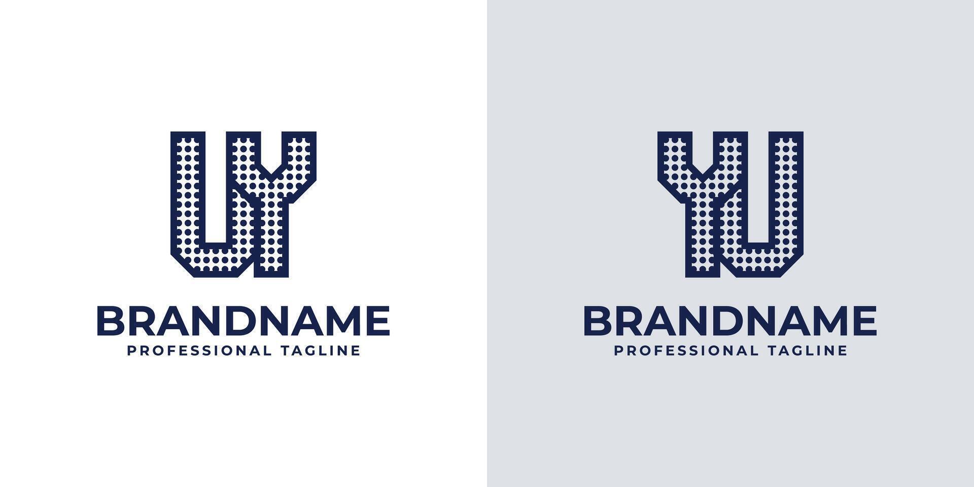 Letters UY and YU Dot Monogram Logo, Suitable for business with YU or UY initials vector