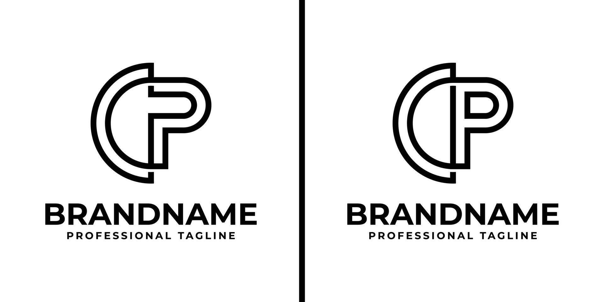 Letters CP Monogram Logo, suitable for any business with CP or PC initials vector