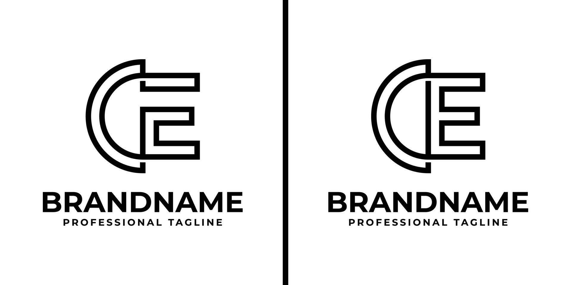 Letters CE Monogram Logo, suitable for any business with CE or EC initials vector
