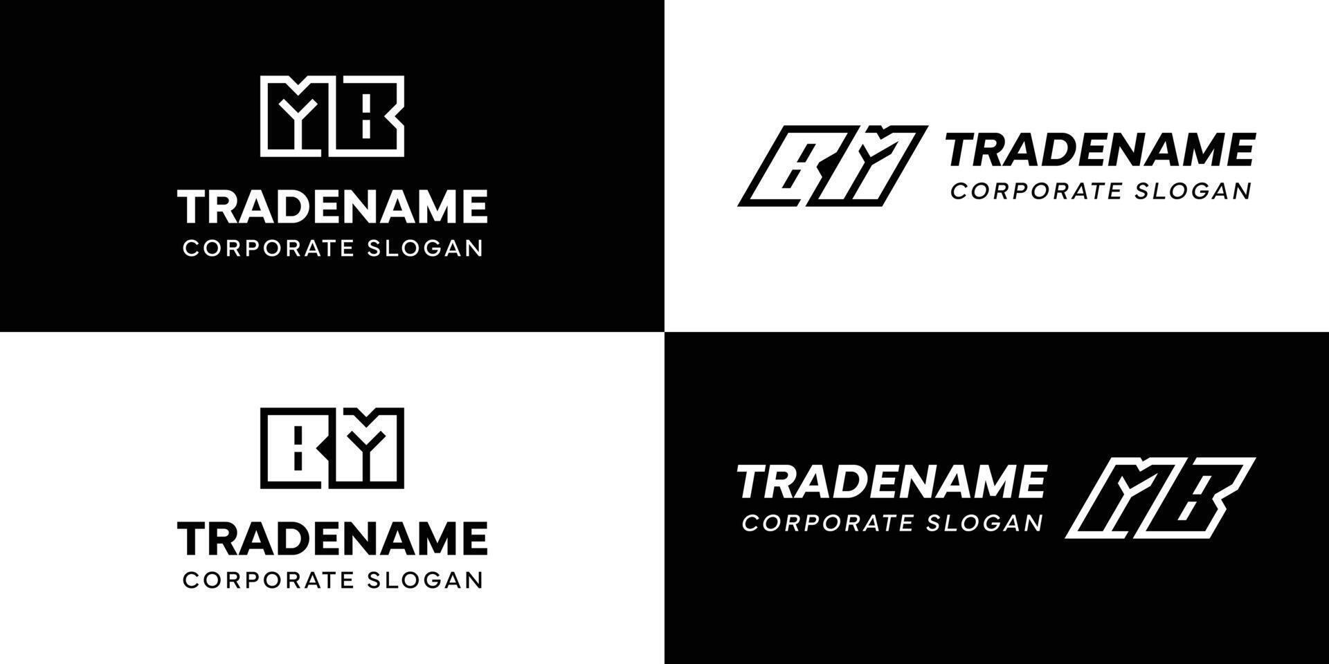 Letters BM and MB Square and Dynamic Logo Set, for business with Initials MB or BM vector