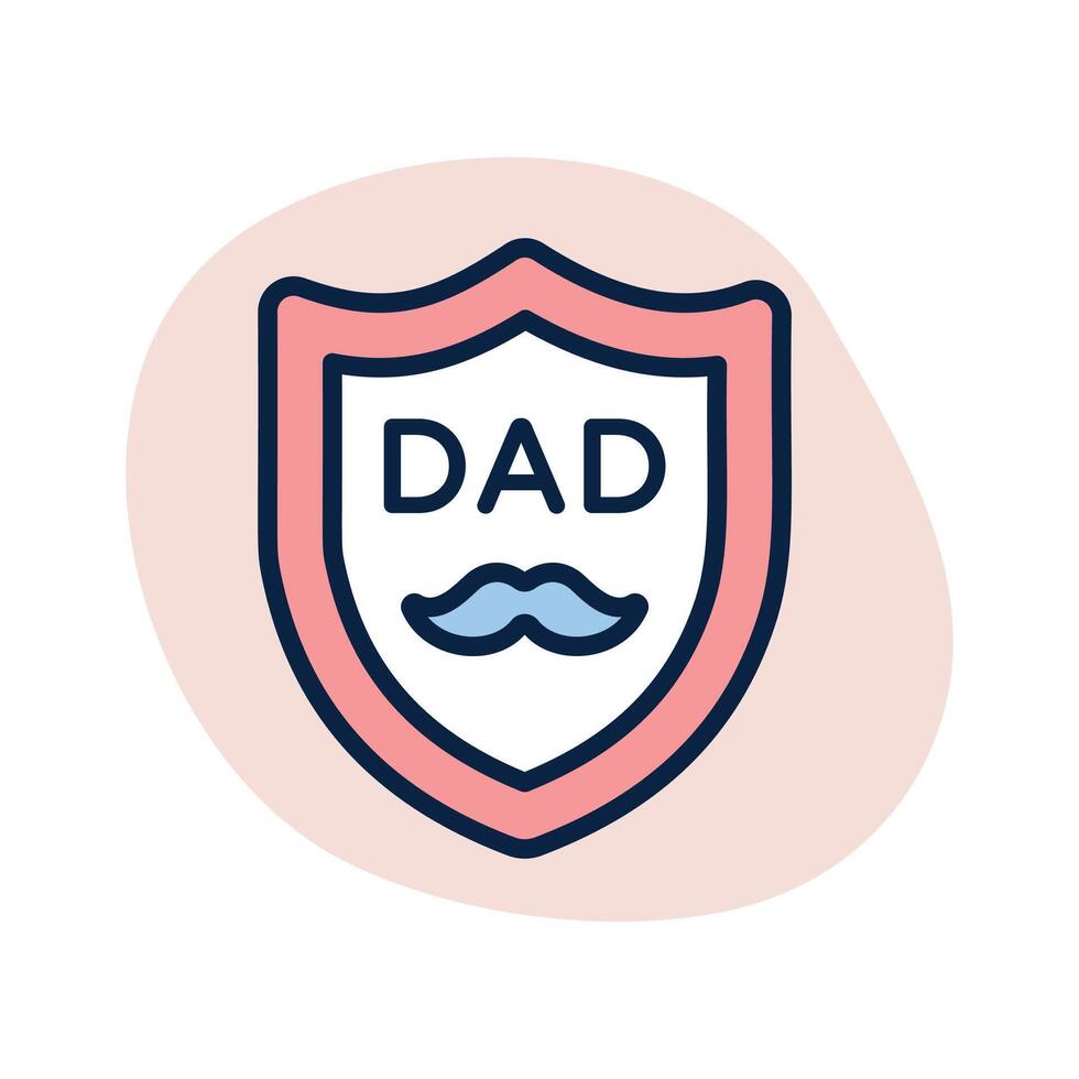 Fathers day shield icon design in editable style vector