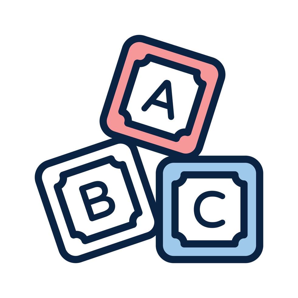 Abc blocks, alphabet blocks icon design in editable style vector