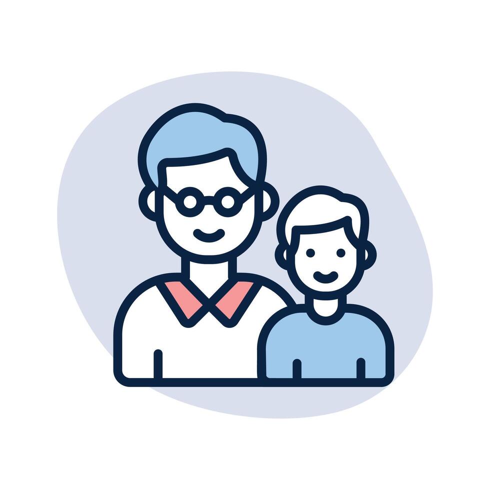 A modern icon of father and son, fatherhood design vector