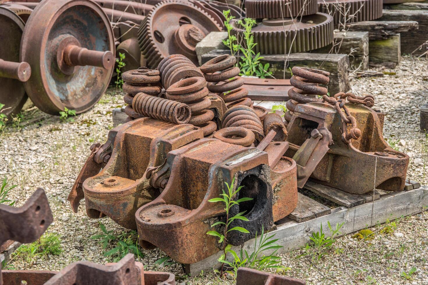 Railroad rusty scrap photo