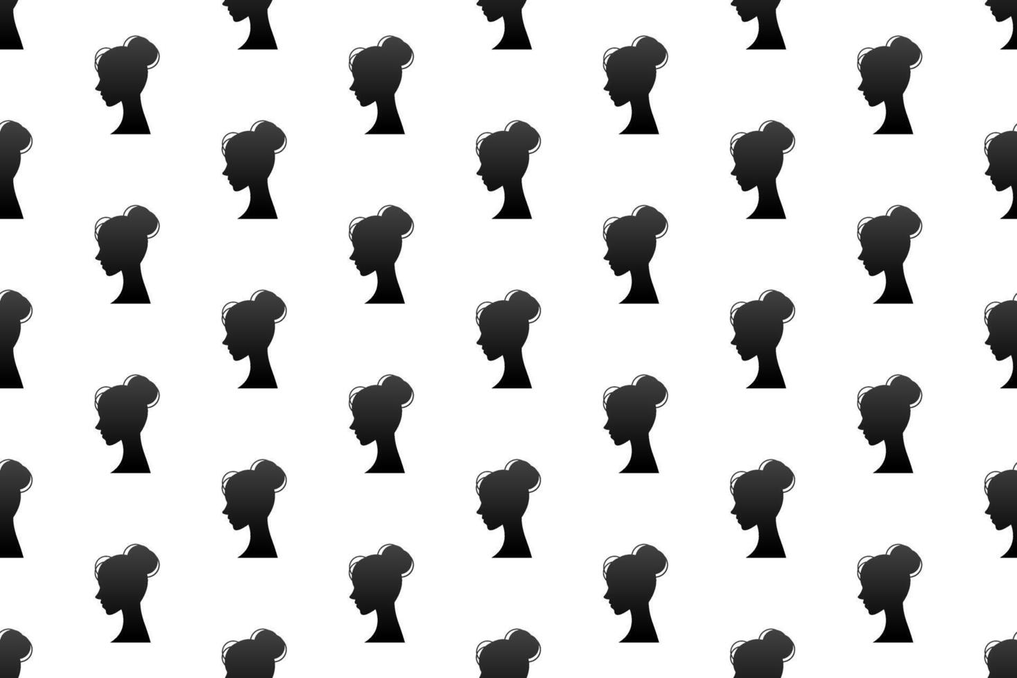 Woman silhouette seamless pattern background vector