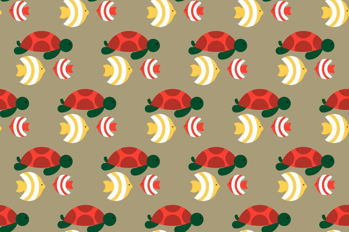 Ocean life seamless pattern background vector