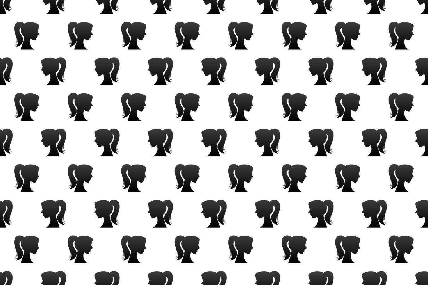 Woman silhouette seamless pattern background vector
