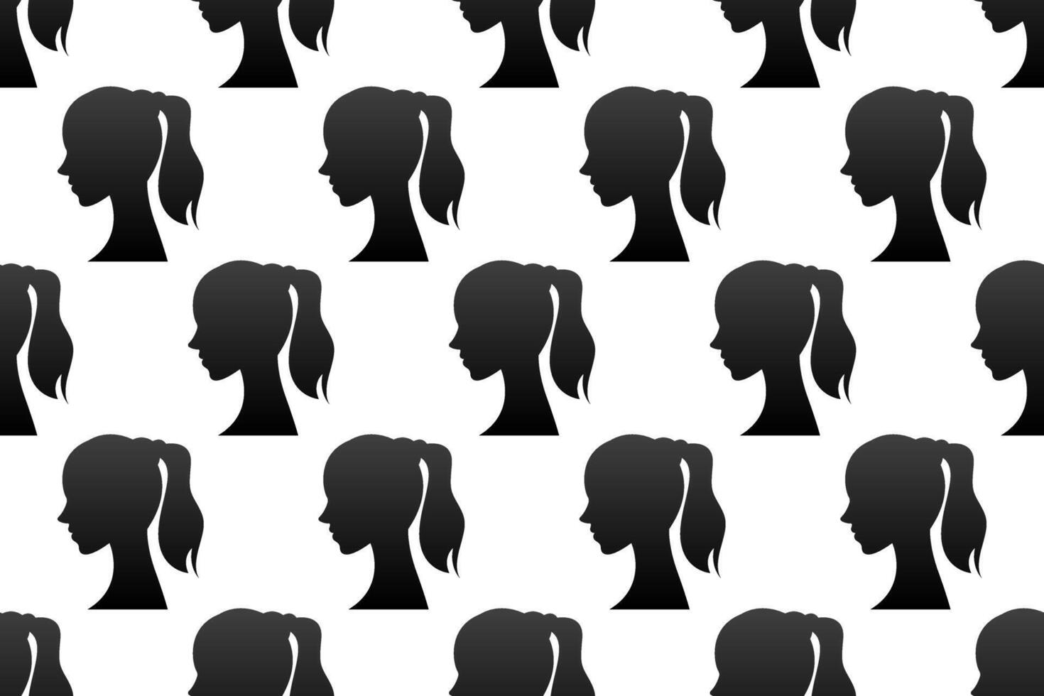 Woman silhouette seamless pattern background vector