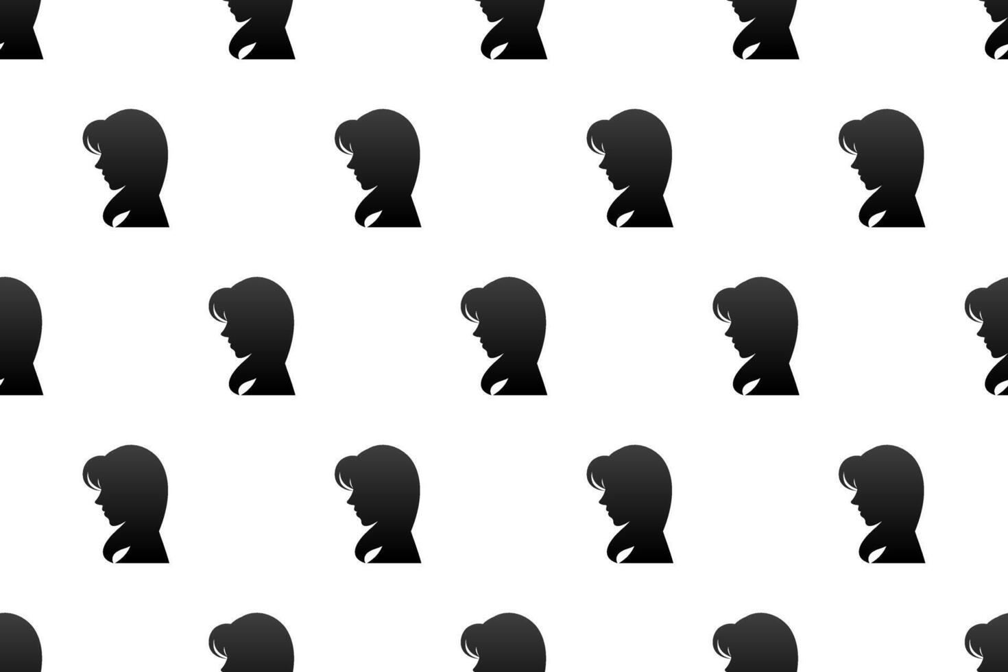 Woman silhouette seamless pattern background vector