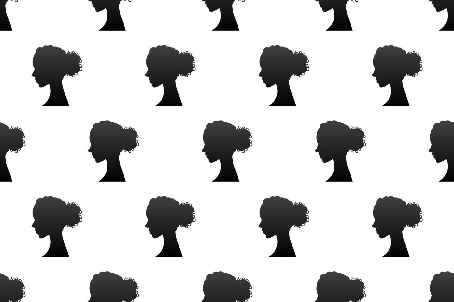 Woman silhouette seamless pattern background vector