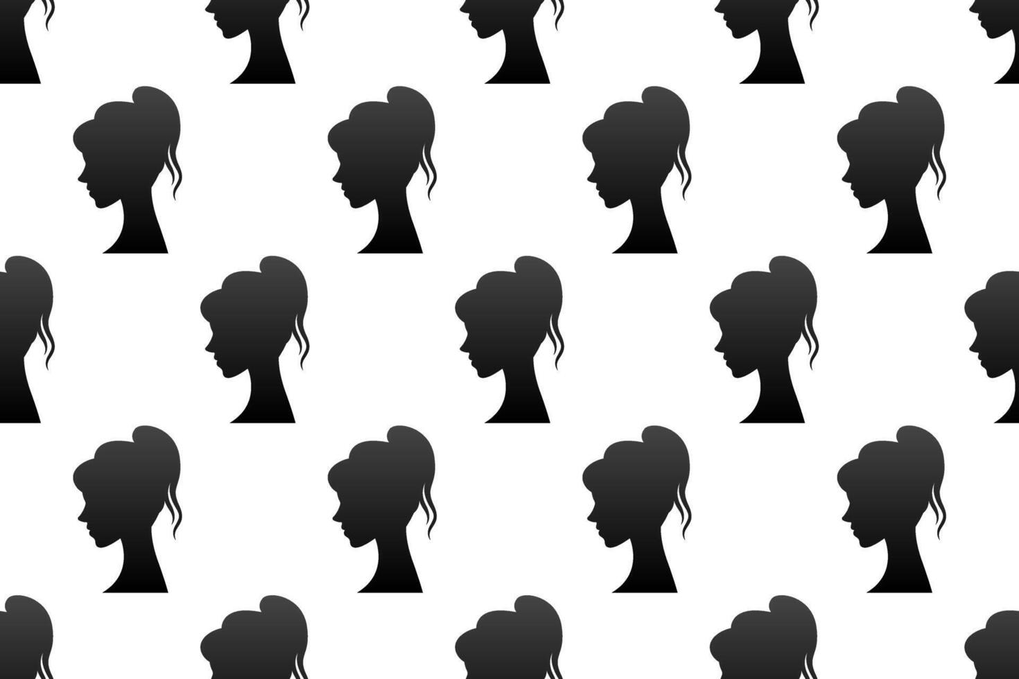 Woman silhouette seamless pattern background vector