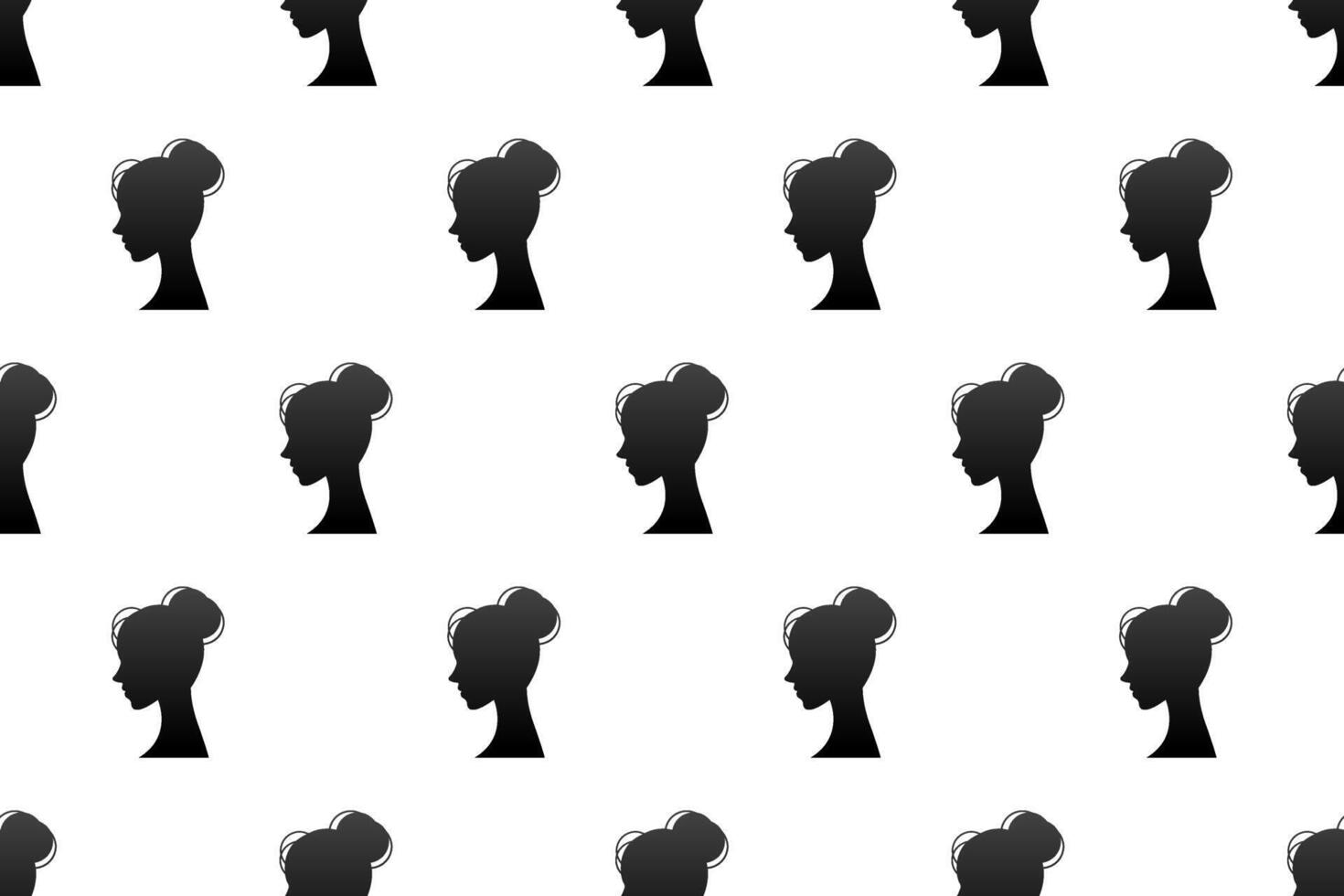 Woman silhouette seamless pattern background vector