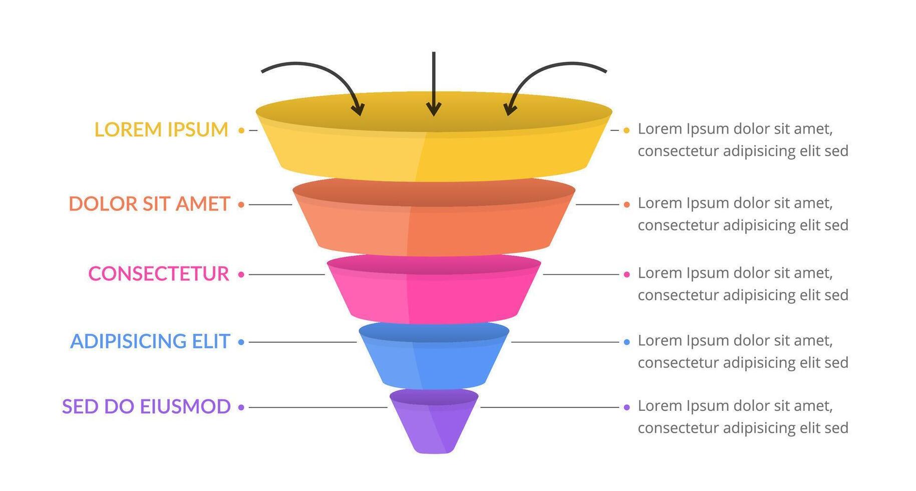 Funnel Diagram Infographic Template vector