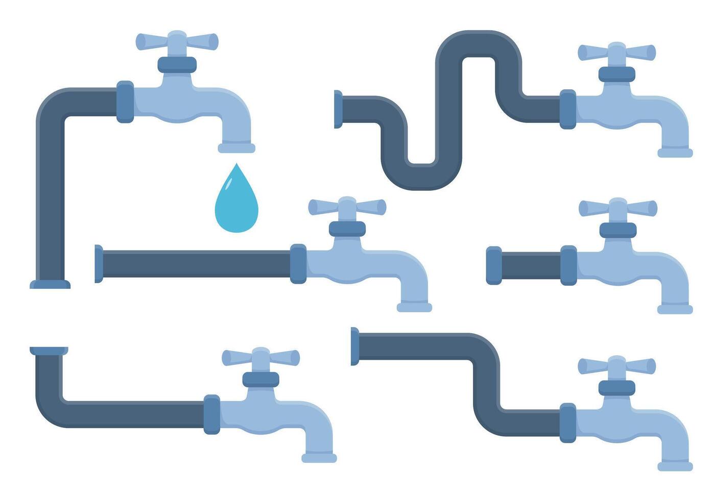 Taps with Pipes vector