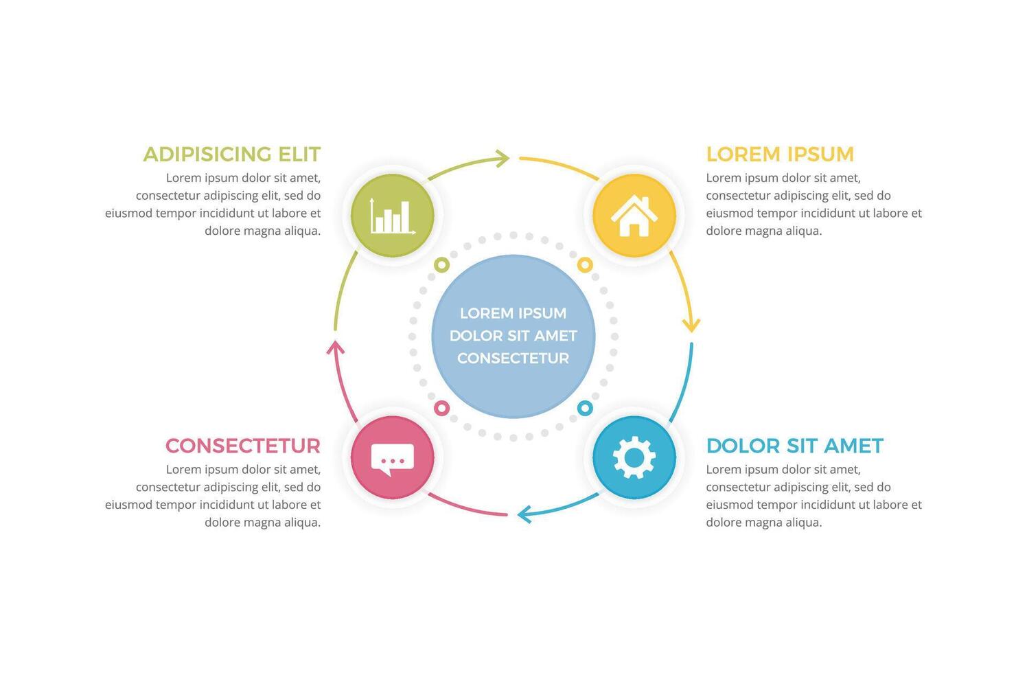 Circle Diagram - Four Elements vector