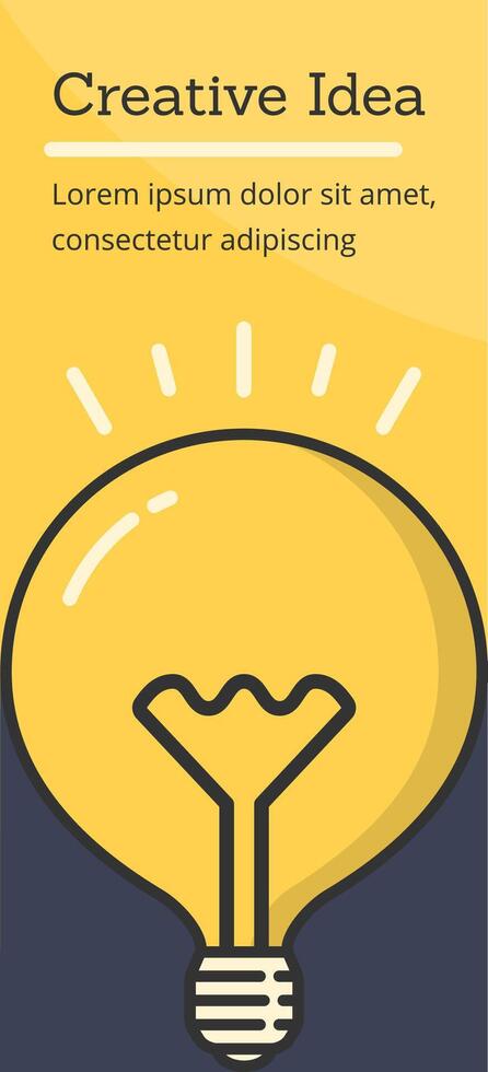 Glowing lightbulb and place for your text, idea concept vector
