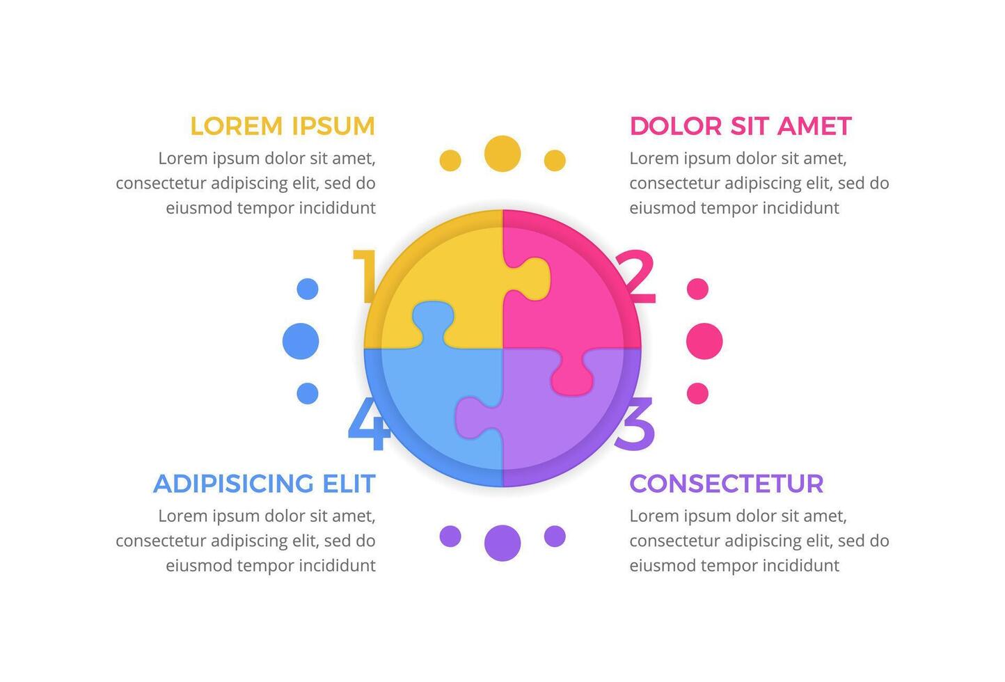 Circle Diagram with Four Elements vector