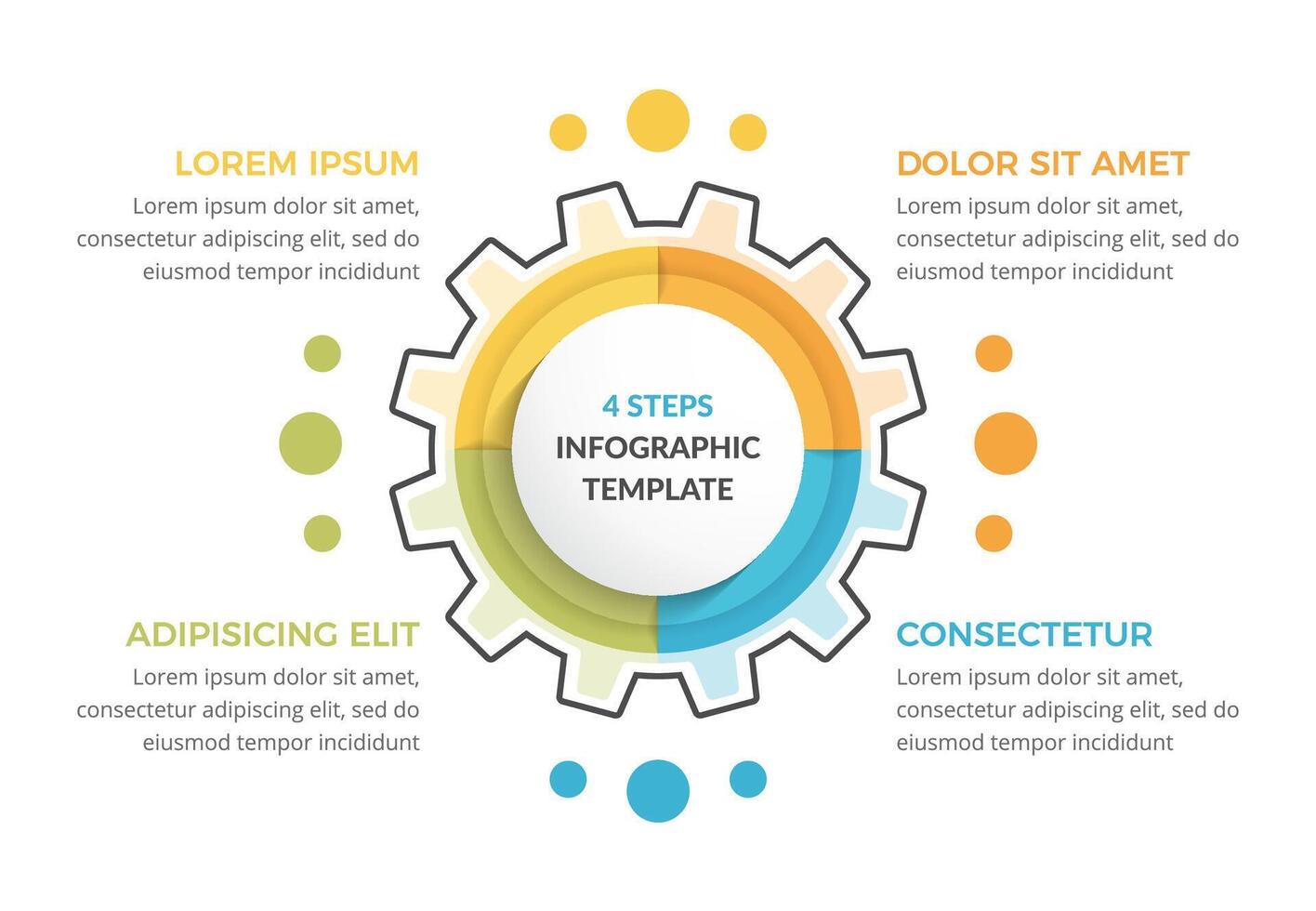 Circle Infographics with Gear vector