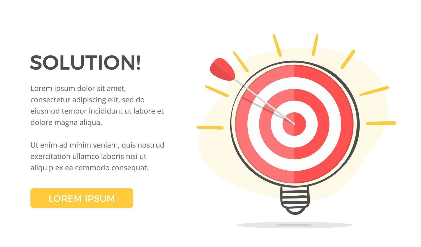 Solution concept with target and handdrawn bulb around it vector