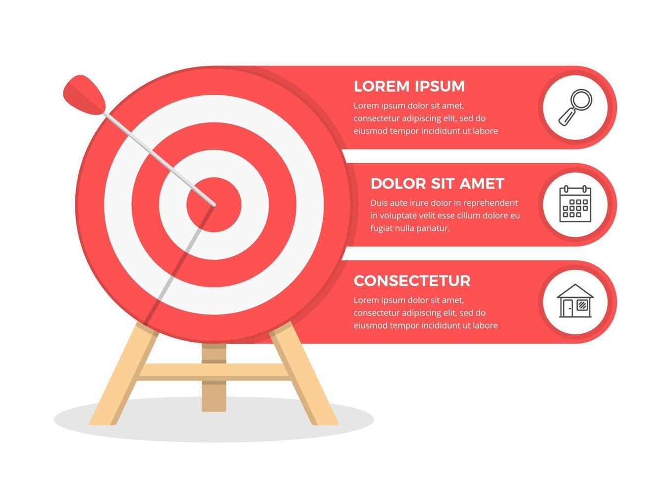 Target with 3 Elements for Text vector