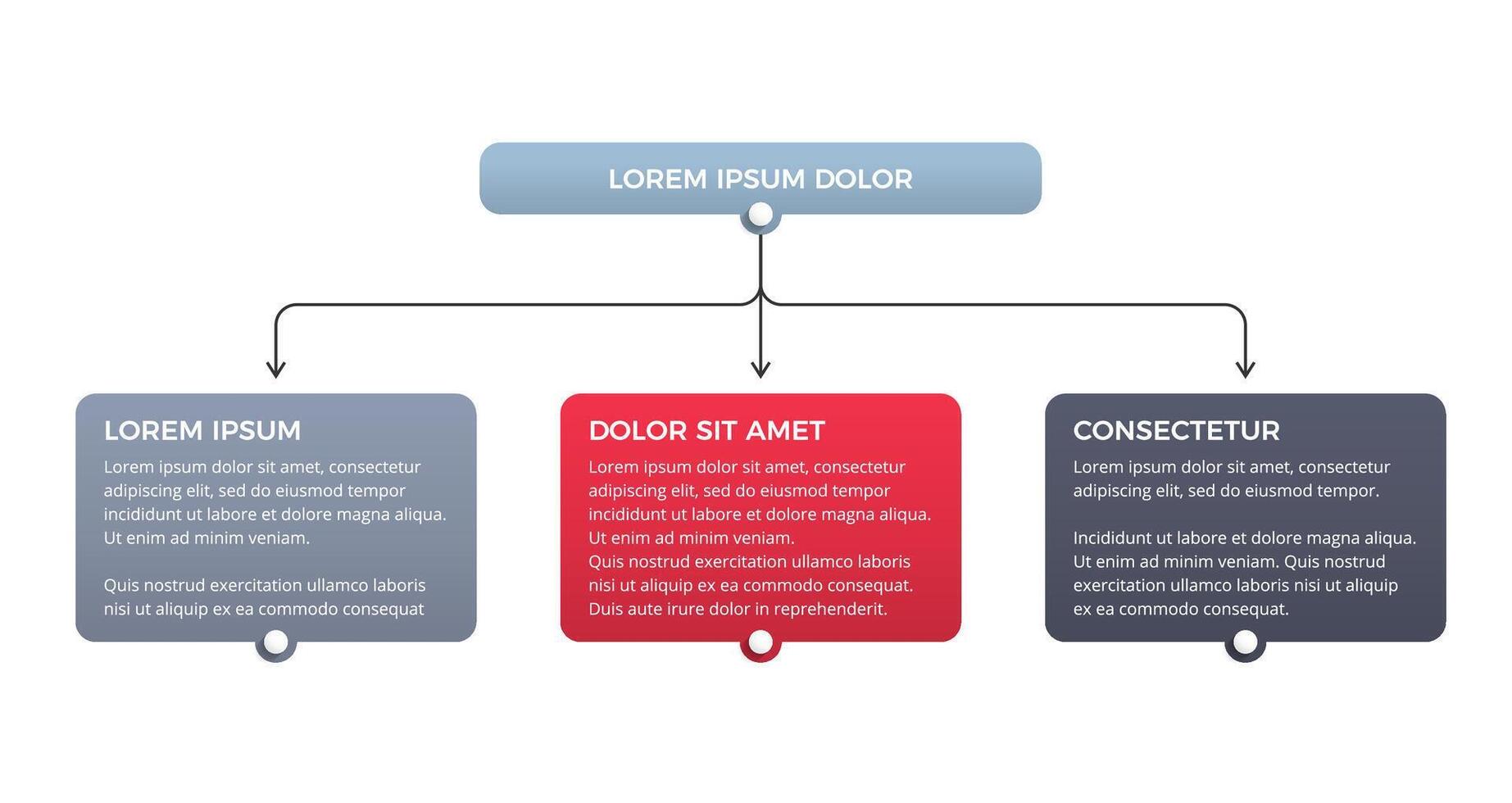 Flowchart with 3 Elements vector