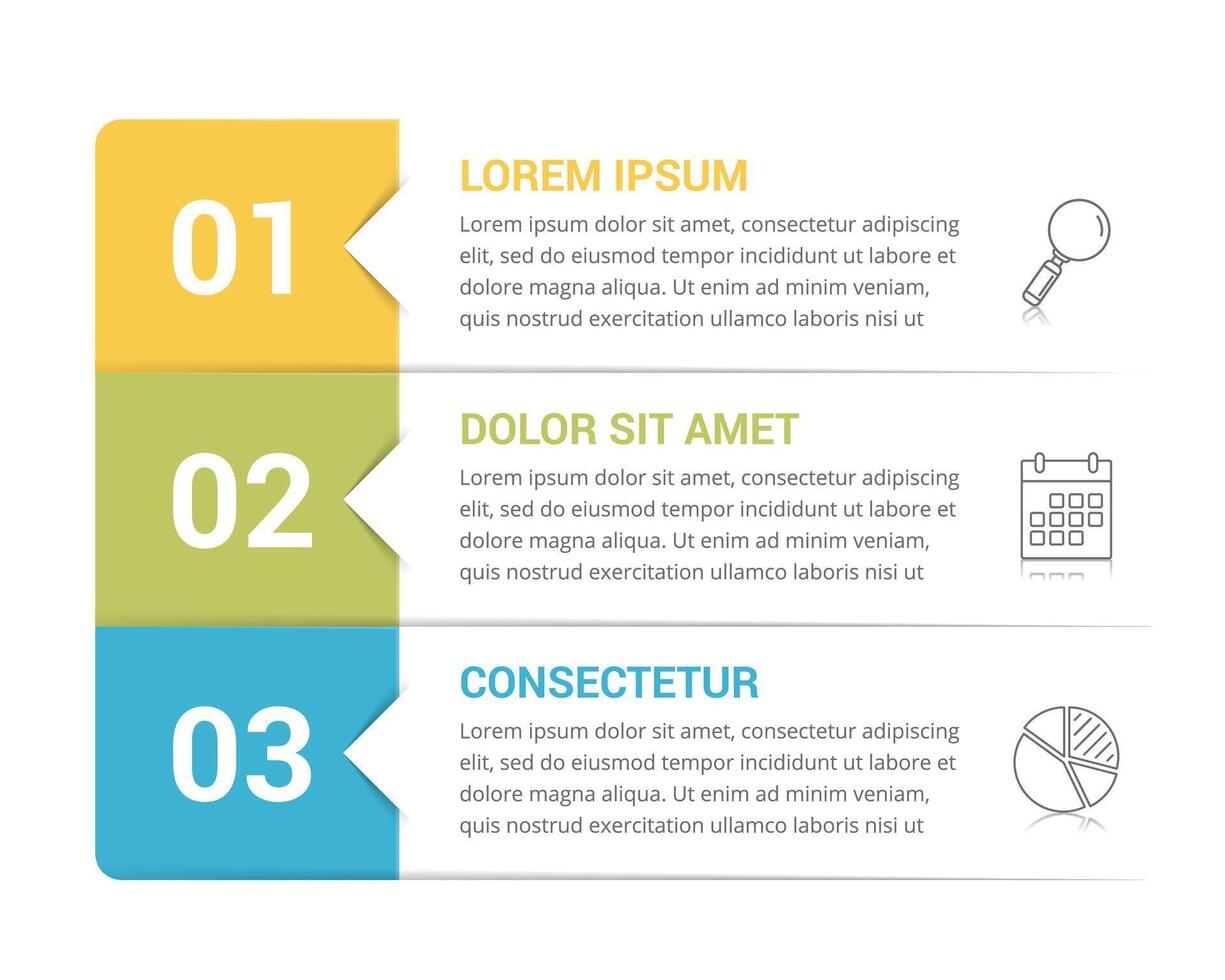 Infographic Template with 3 Steps vector