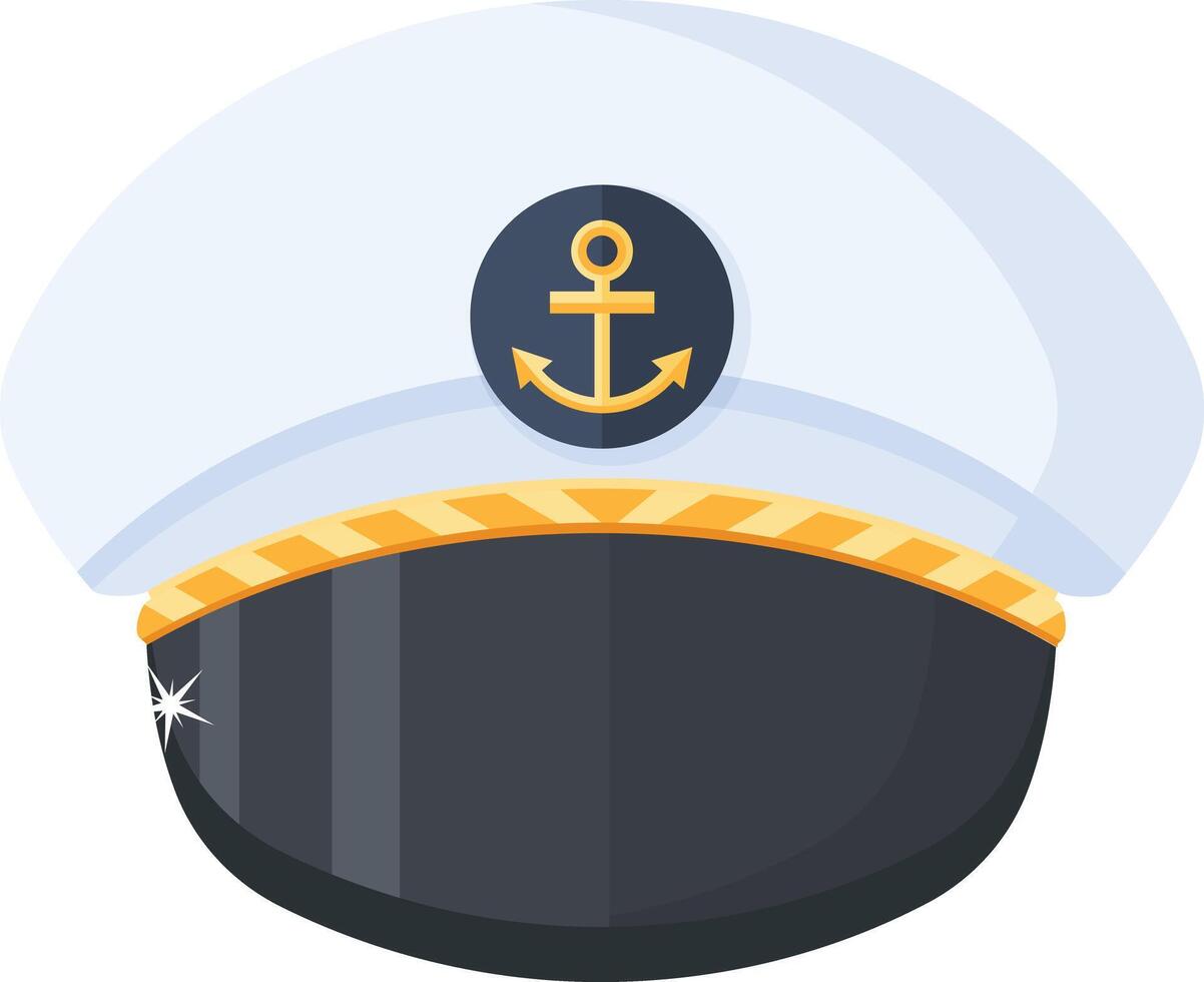 Captain's Hat with Anchor vector