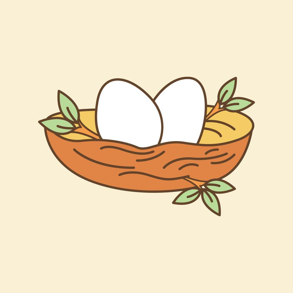 Nest Flat Design Clipart vector