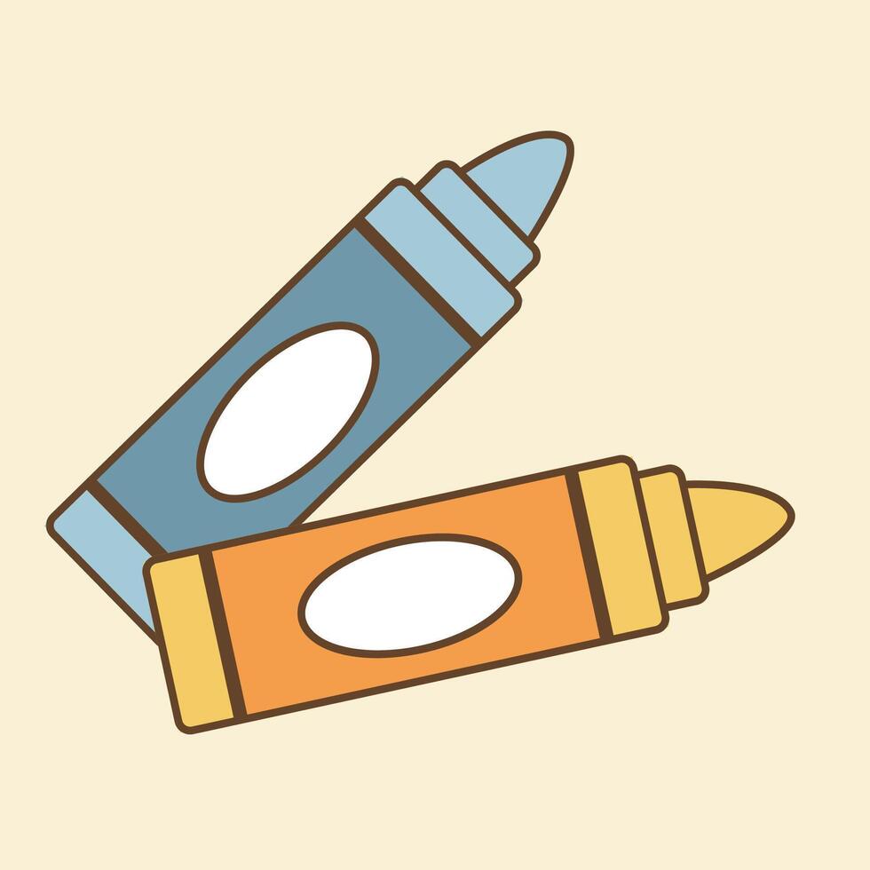 Crayon Flat Design Clipart vector