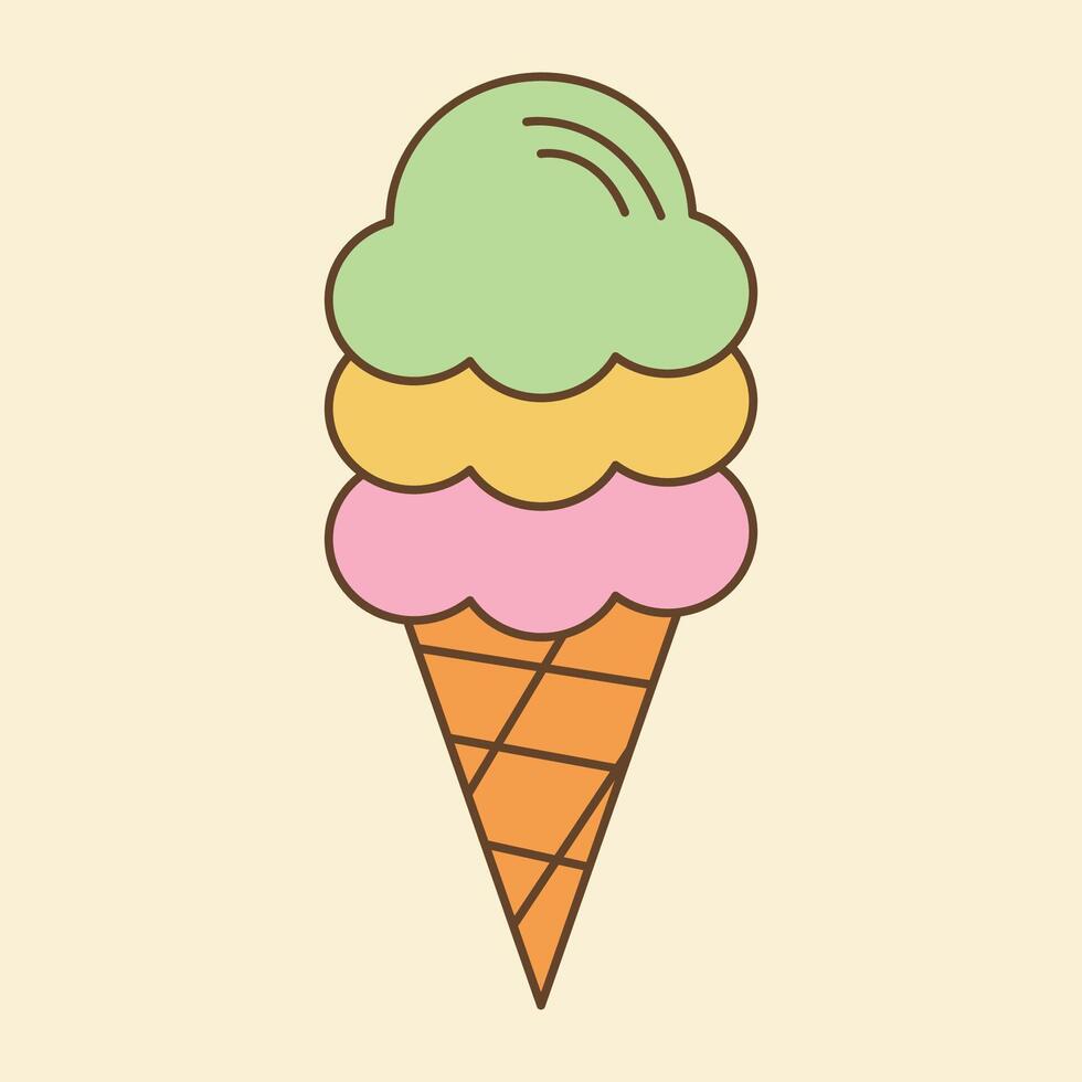 Ice Cream Flat Design Clipart vector