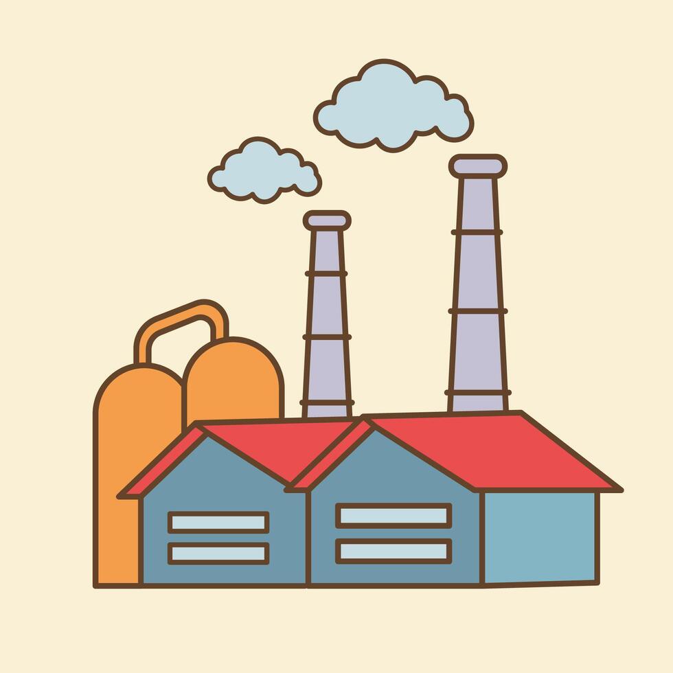 Factory Flat Design Clipart vector
