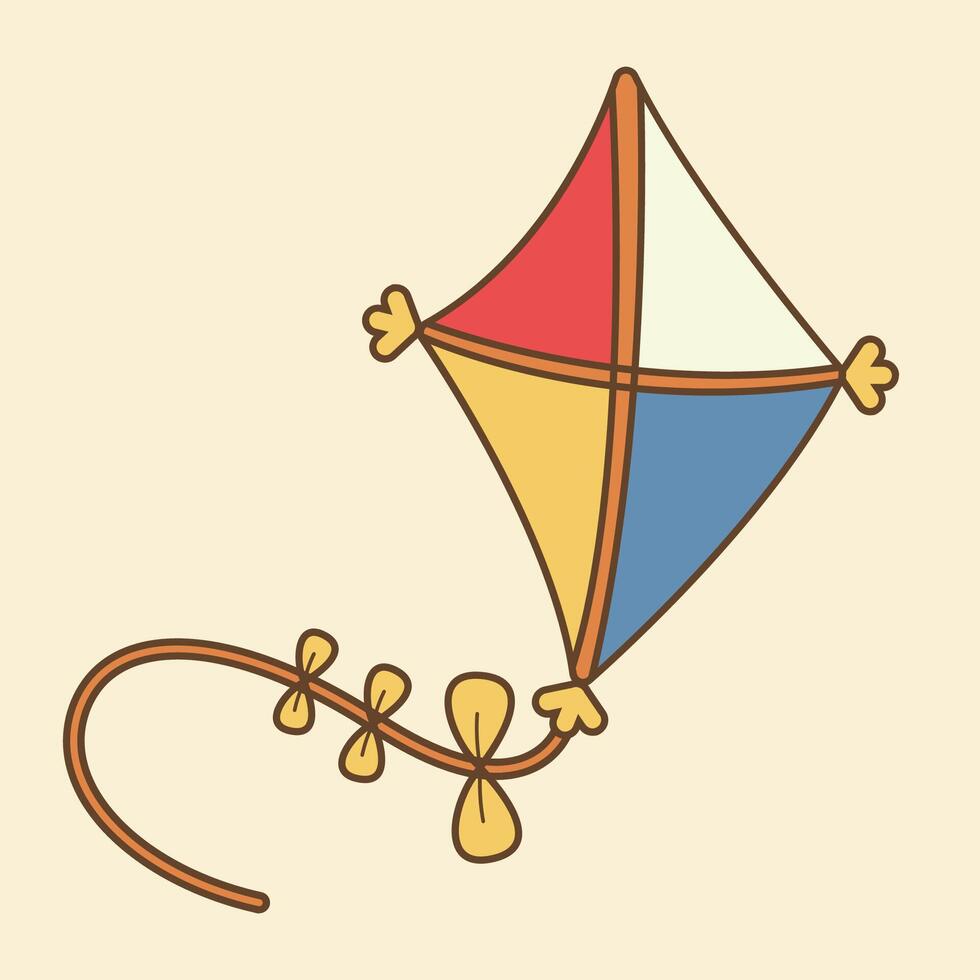 Kite Flat Design Clipart vector