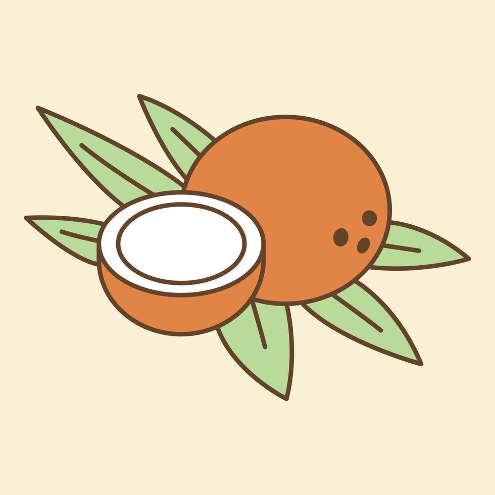 Coconut Flat Design Clipart vector