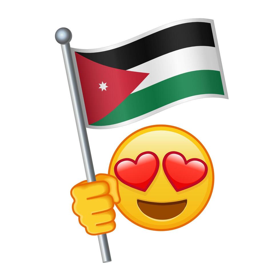 Emoji with Jordan flag Large size of yellow emoji smile vector
