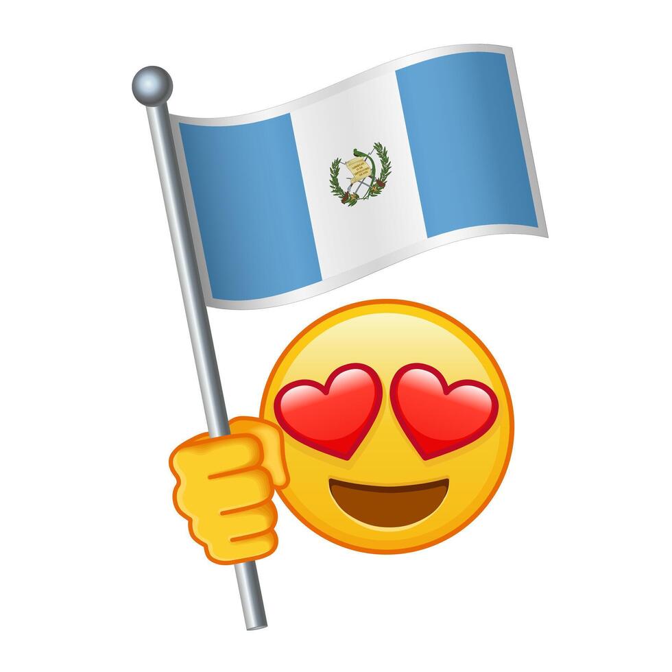 Emoji with Guatemala flag Large size of yellow emoji smile vector