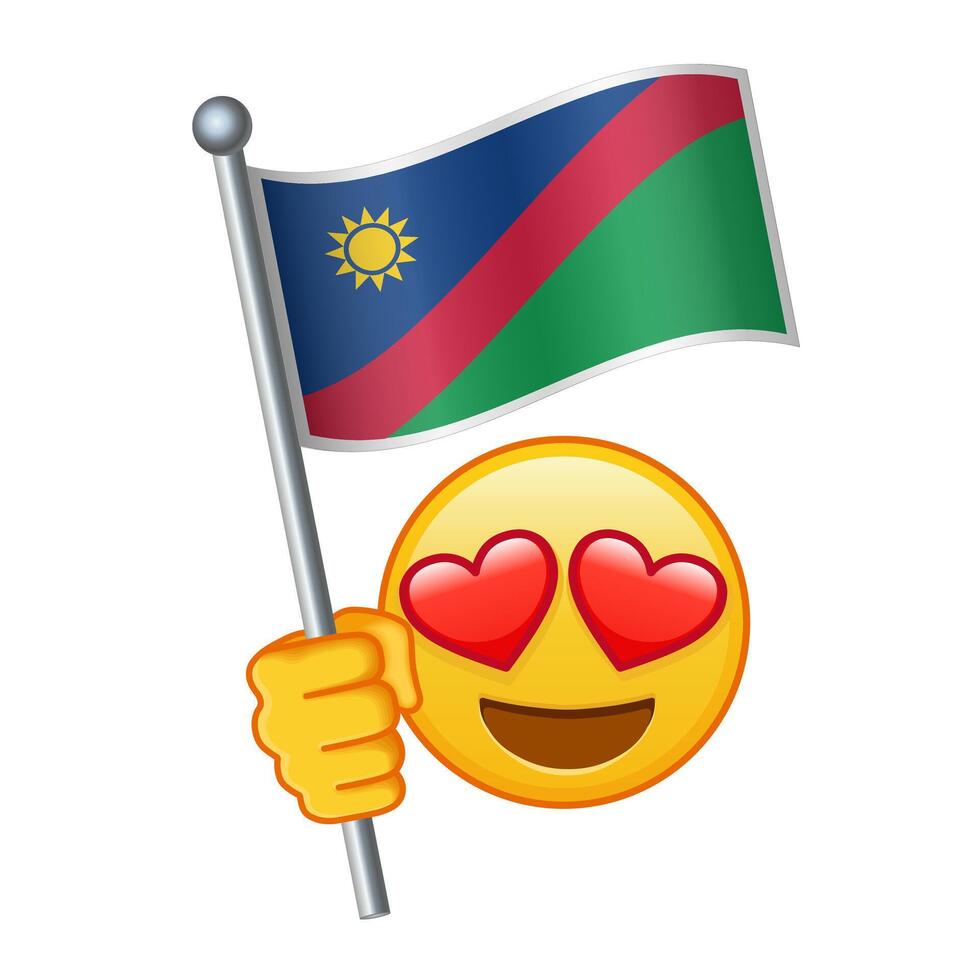 Emoji with Namibia flag Large size of yellow emoji smile vector