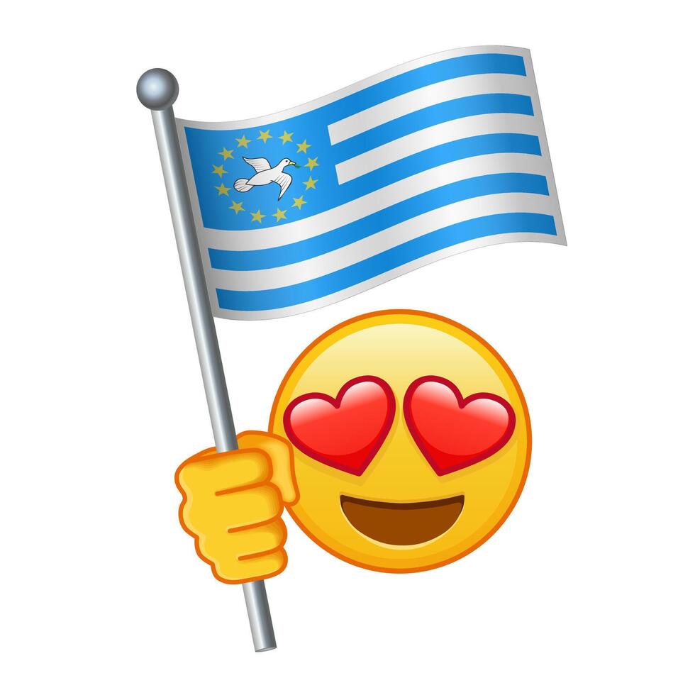 Emoji with Federal Republic of Southern Cameroons flag Large size of yellow emoji smile vector