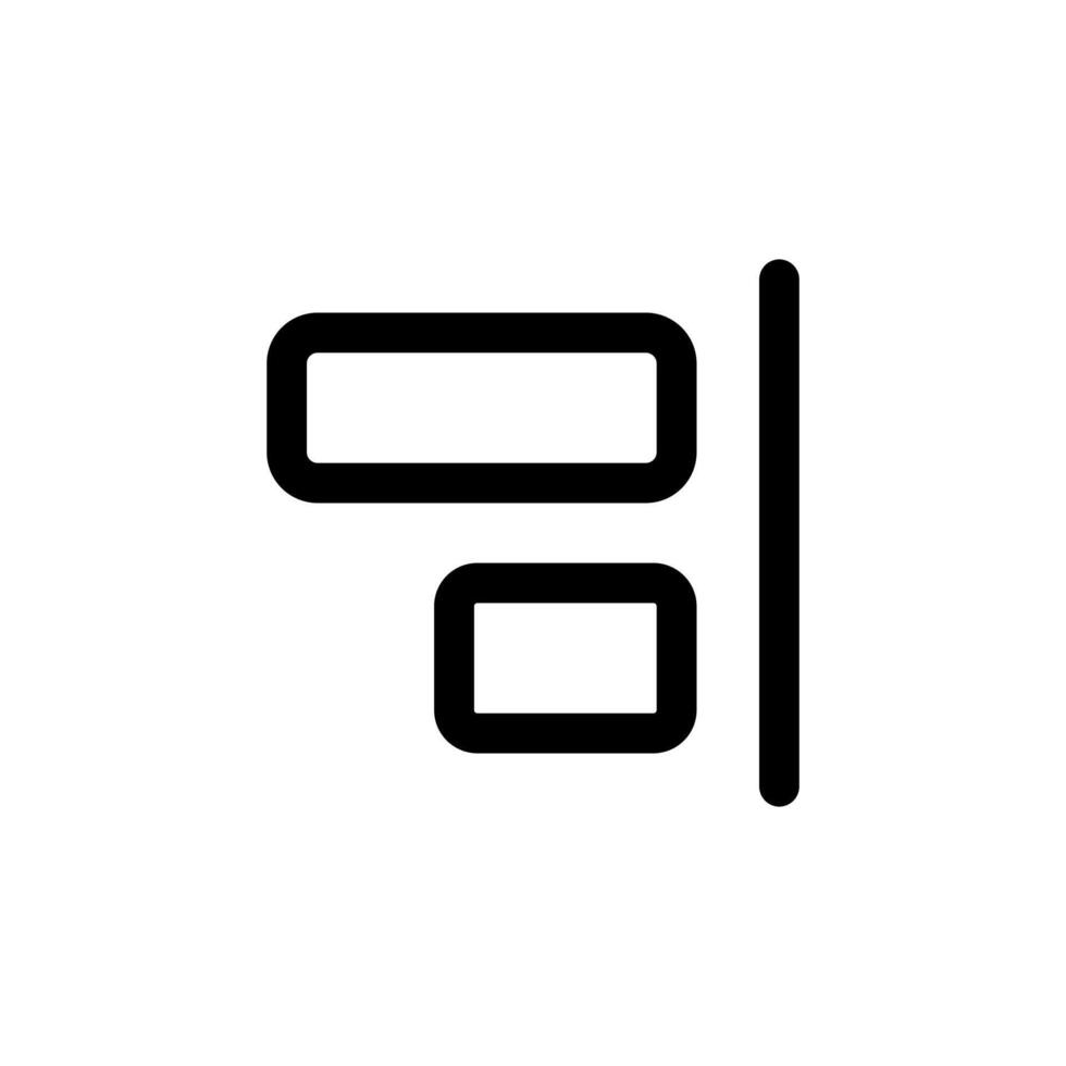 Align right vertical vector