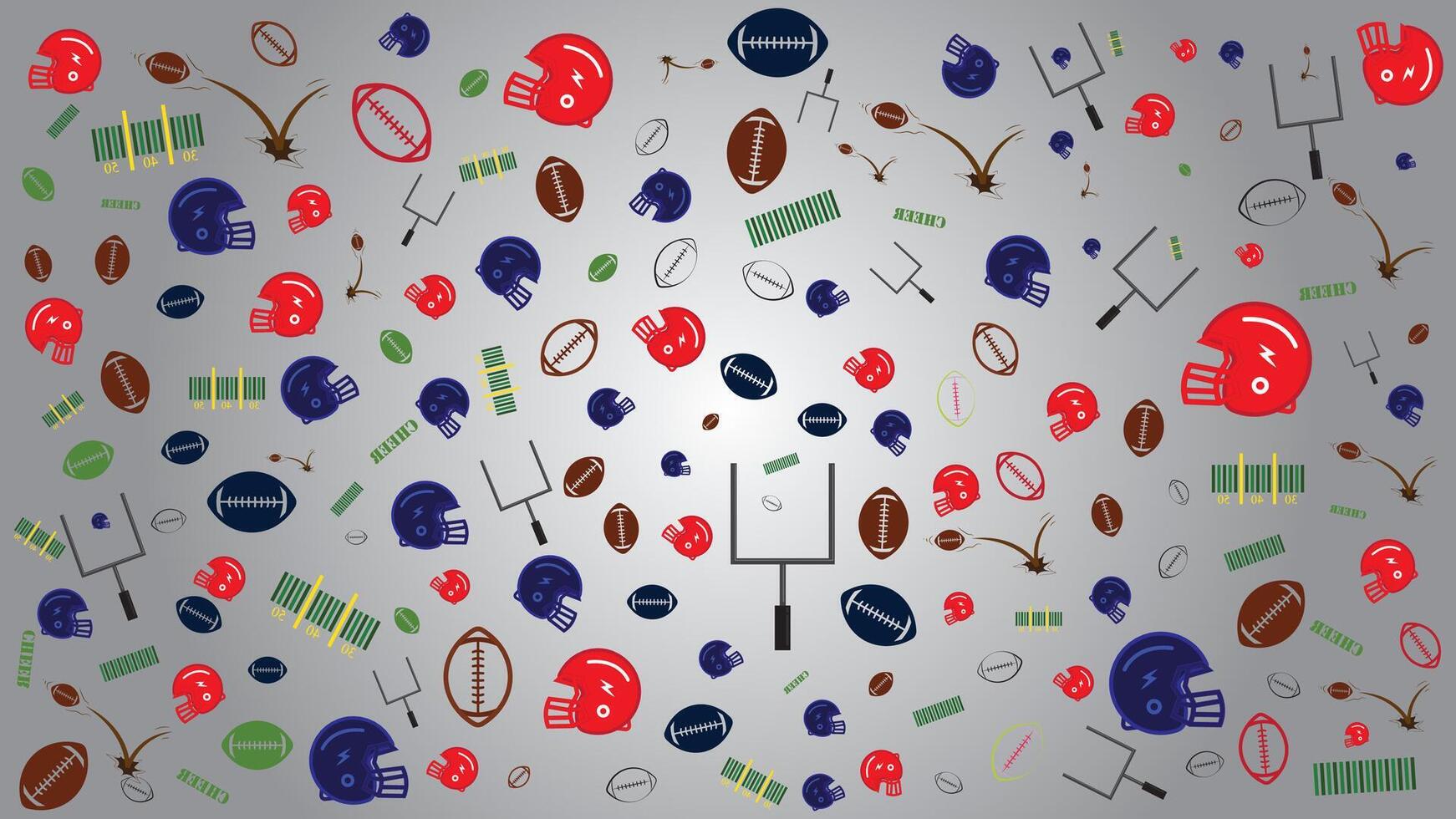 abstract background with american football themes contain helmet and ball Icons set graphic elements , suitable for american football wallpaper, symbol sport, sport icon, doodle american football vector