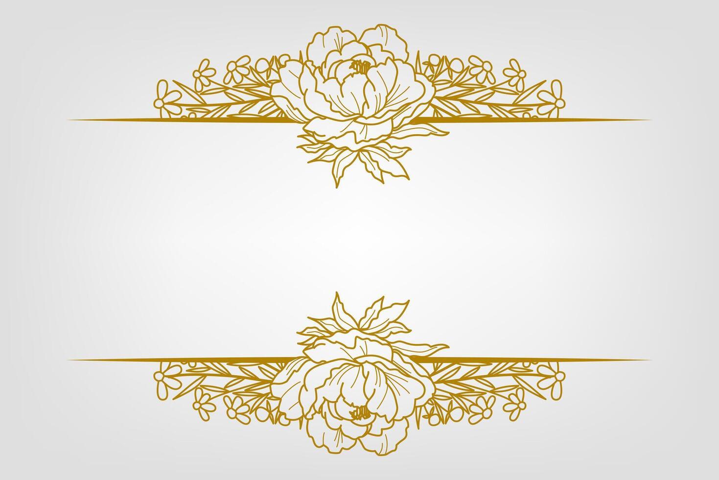 The Blooms Greenery Floral Foliage Ornament Corner Text Separator Elegance Frame for Invitations vector