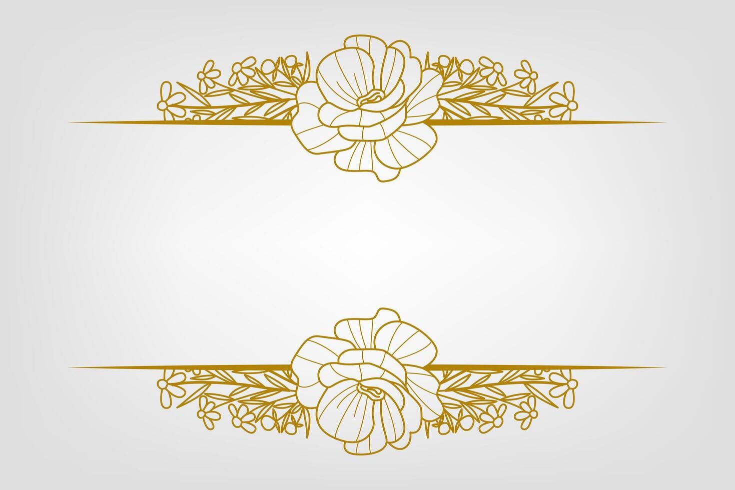 The Blooms Greenery Floral Foliage Ornament Corner Text Separator Elegance Frame for Invitations vector