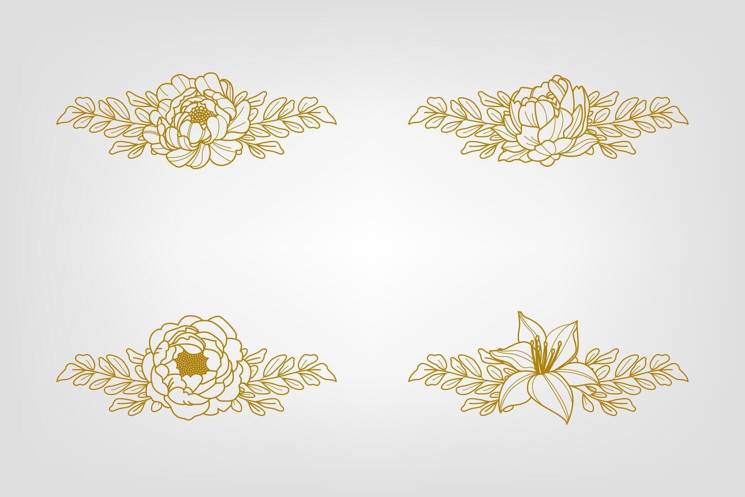 Blooms Greenery Floral Foliage Ornament Corner Text Separator vector