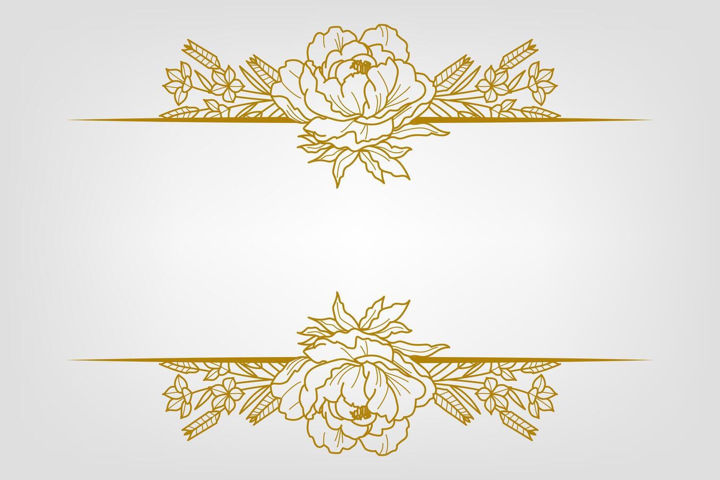 The Blooms Greenery Floral Foliage Ornament Corner Text Separator Elegance Frame for Invitations vector