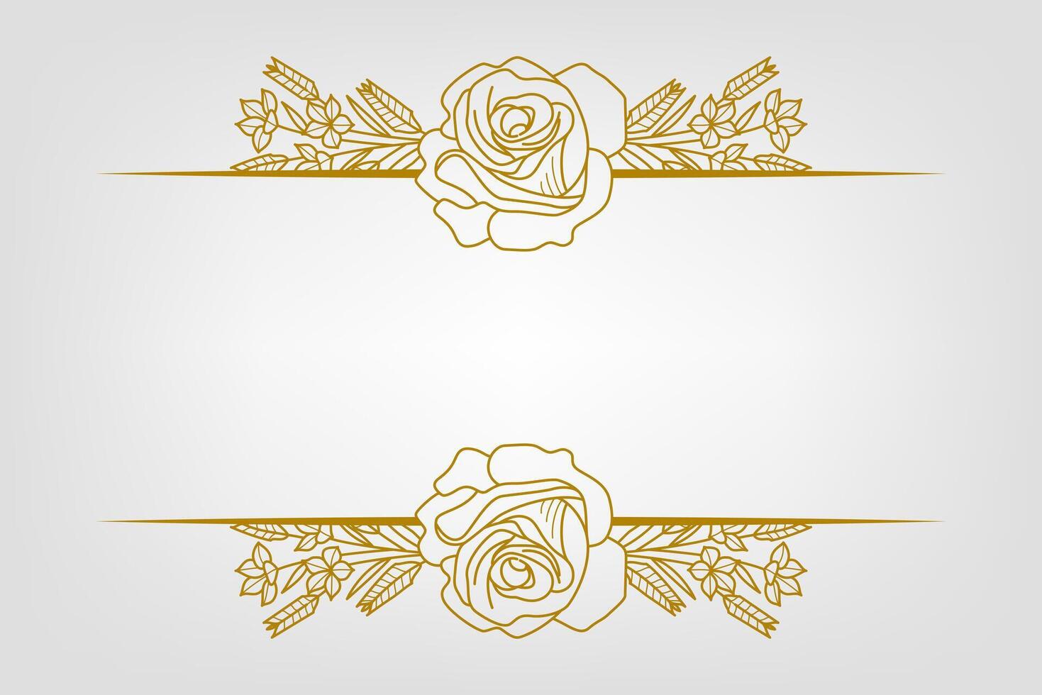 The Blooms Greenery Floral Foliage Ornament Corner Text Separator Elegance Frame for Invitations vector