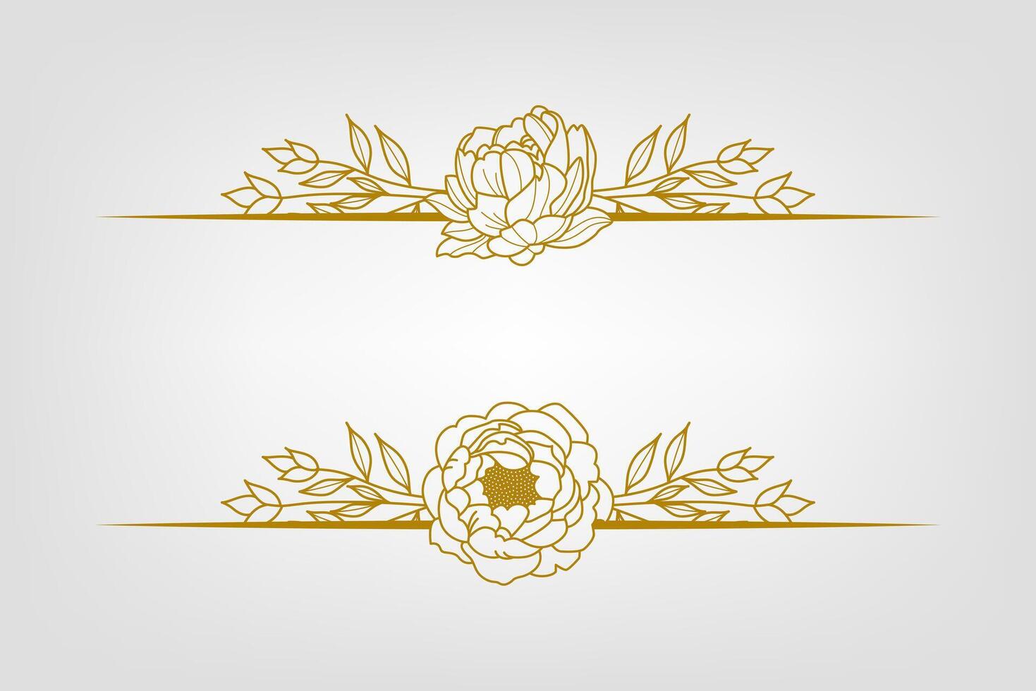 Blooms Greenery Floral Foliage Ornament Corner Text Separator vector