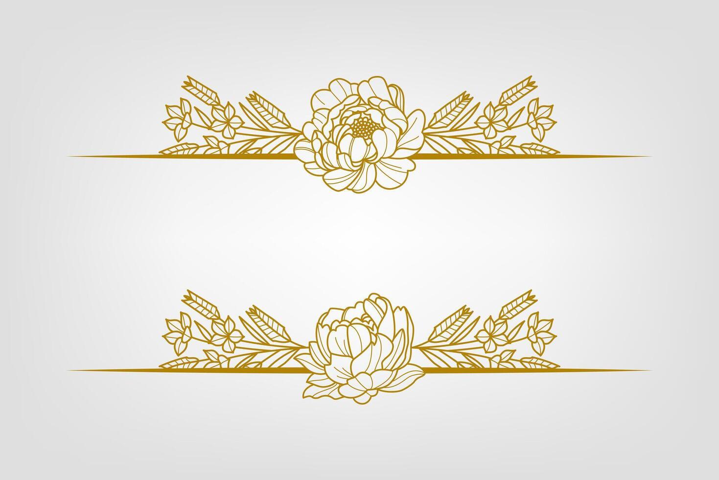 Blooms Greenery Floral Foliage Ornament Corner Text Separator vector